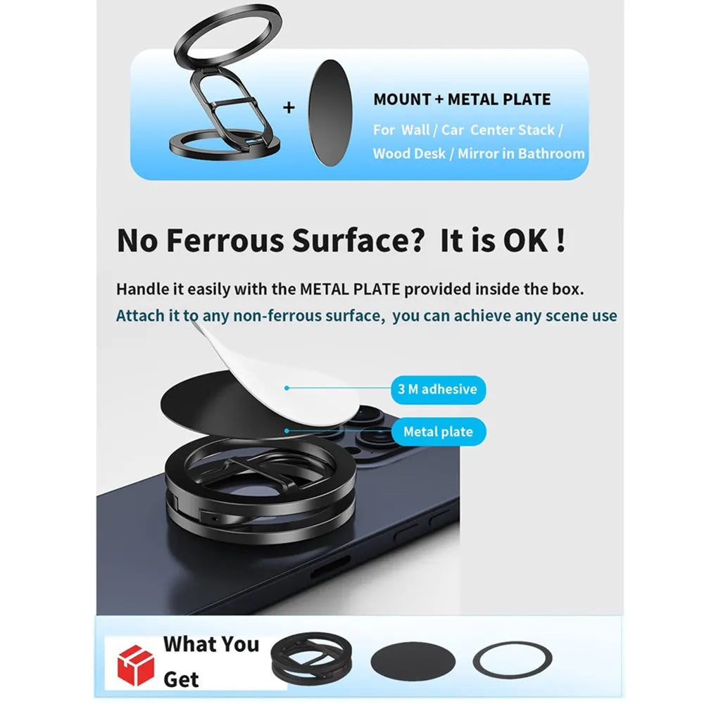 Double Sided Magnetic Phone Ring Holder