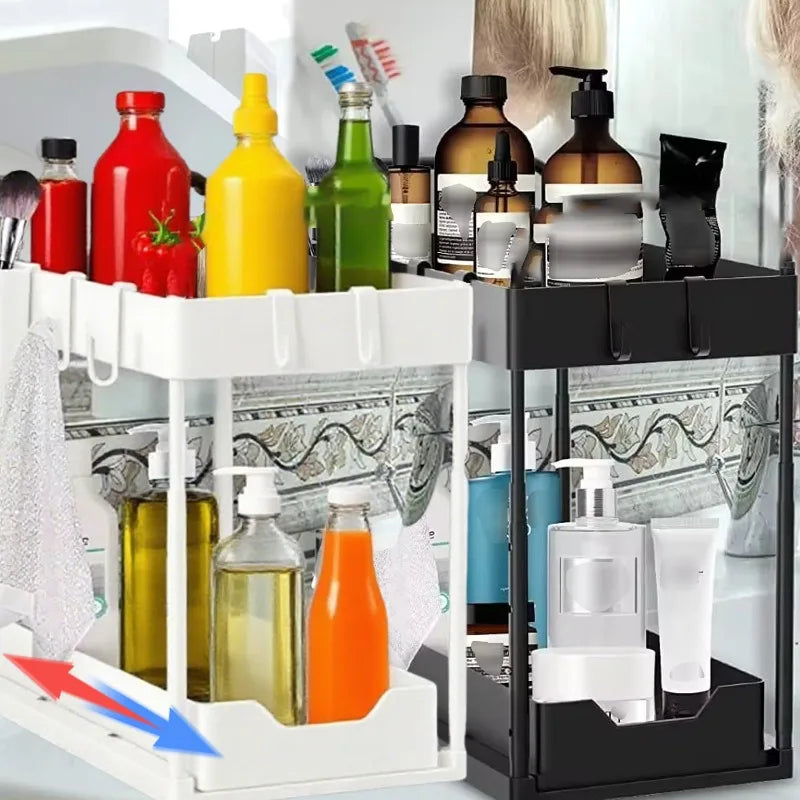 Multi-Purpose Cabinet Kitchen/Bathroom Shelves Under Sink Organizer