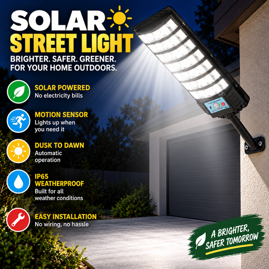 Solar LED outdoor light with motion sensor illuminating an Australian home driveway at night