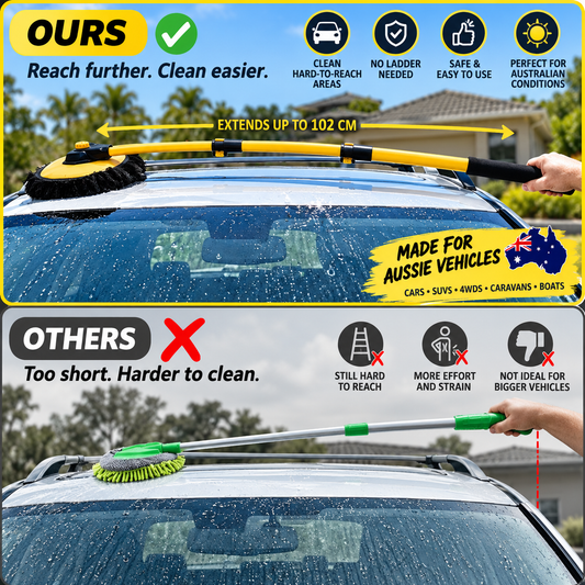 Telescopic Car Wash Mop – Easy Reach Chenille Cleaning Brush