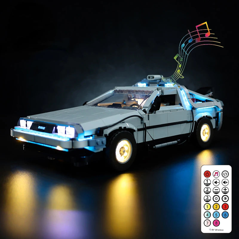 Black Friday Sale ! Back to the Future Time Machine Model With Sound and Led Light Kit for Delorean  10300