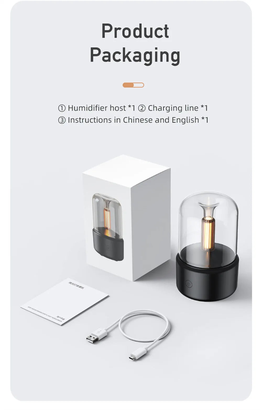Black Friday Sale ! Portable LED Aroma Candlelight Diffuser/ Air Humidifier