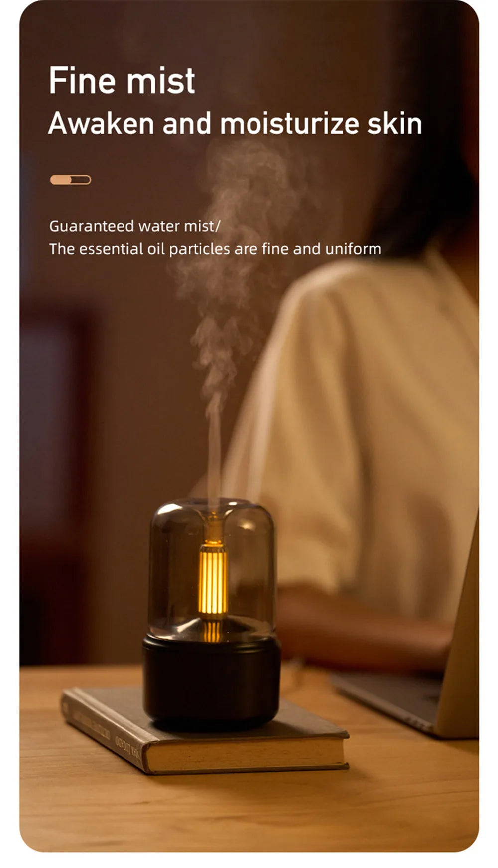 Black Friday Sale ! Portable LED Aroma Candlelight Diffuser/ Air Humidifier