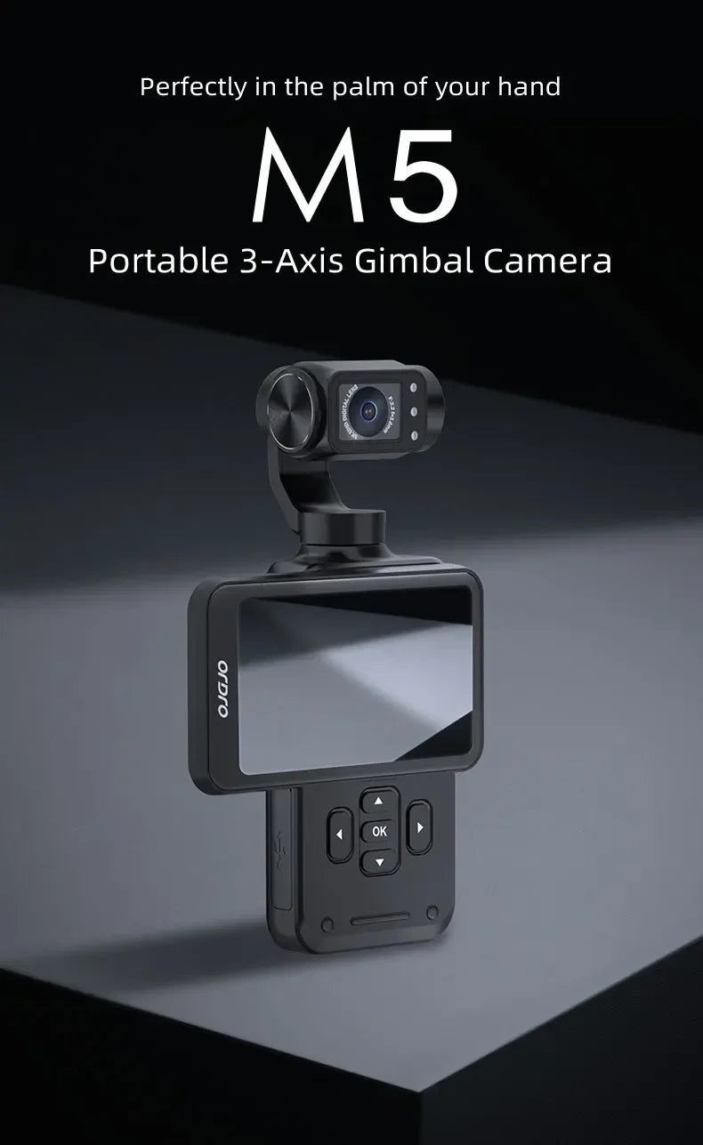 M5 Vlog Action Camera/ 5K Anti-shake /180° Rotation Lens / Face Tracking