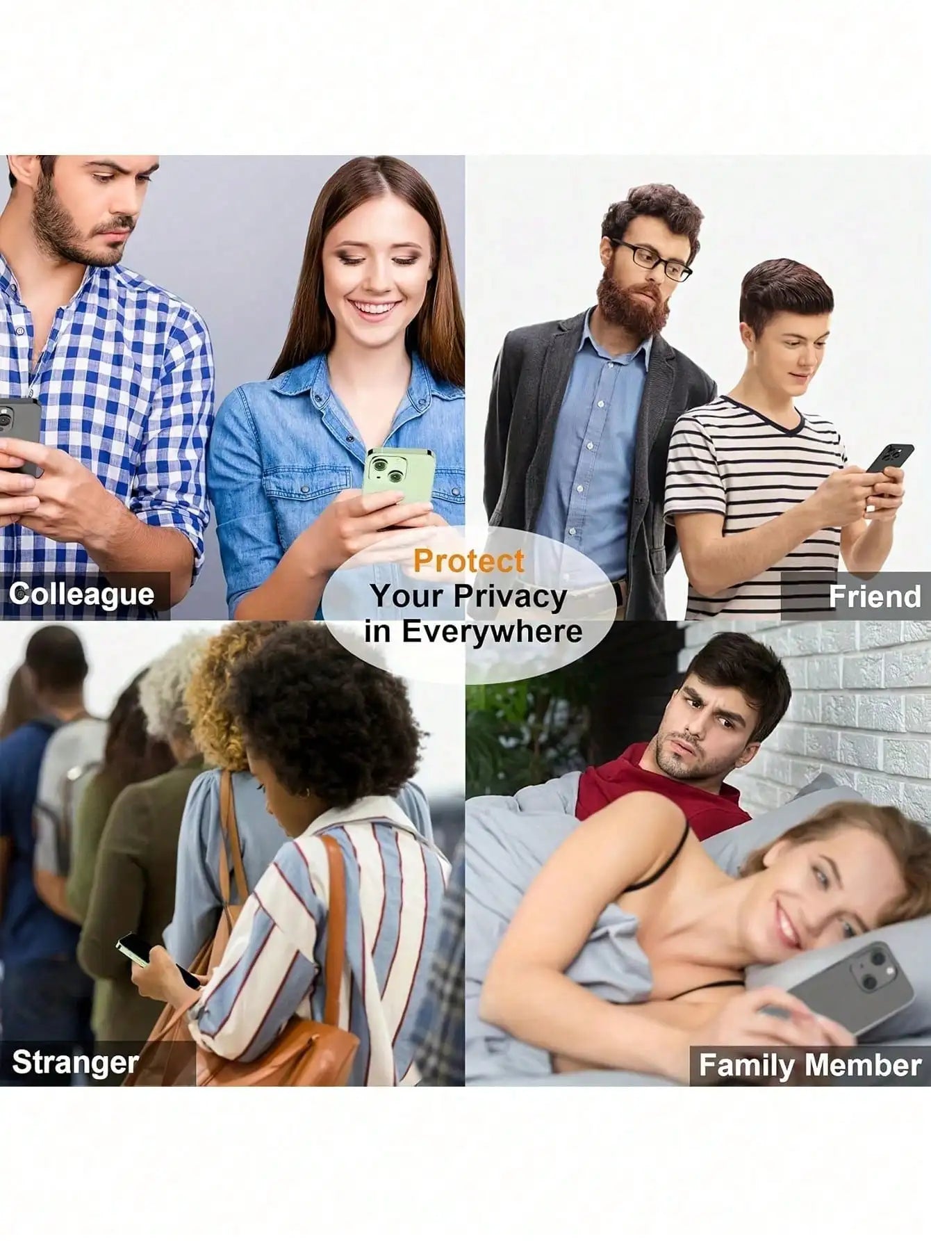 6-Pack Privacy Screen Protector for iPhone   Anti-Spy Tempered Glass, Full Coverage, Scratch Resistant