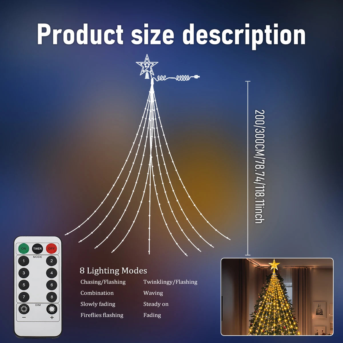 Black Friday Sale ! LED In/Outdoor Christmas Tree Lights USB 2m or 3m Waterproof