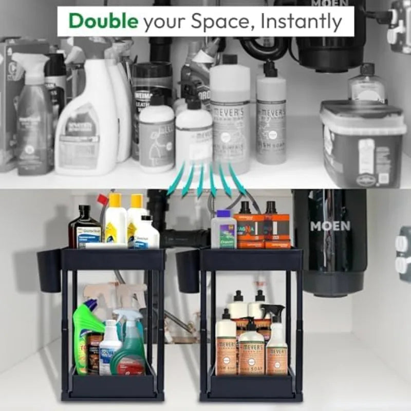 Multi-Purpose Cabinet Kitchen/Bathroom Shelves Under Sink Organizer