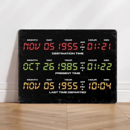 Black Friday Sale! Back to the Future Metal Sign DMC DeLorean Clock 12X16 inch/40cmX30cm