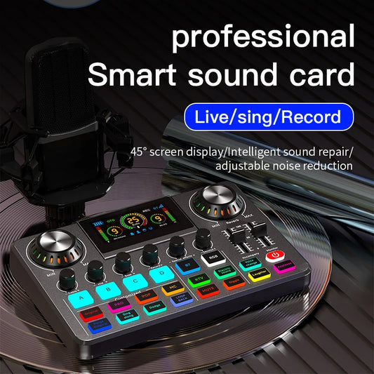Professional Audio Mixer & Live Podcast Equipment Set