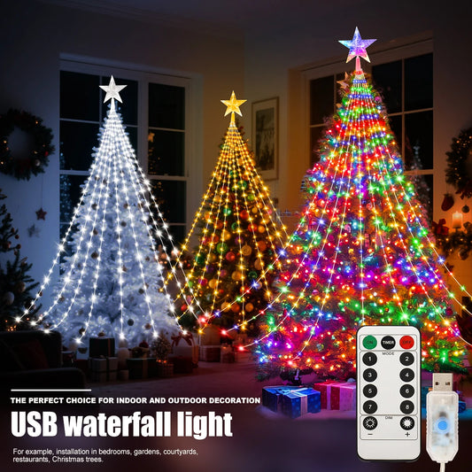 Black Friday Sale ! LED In/Outdoor Christmas Tree Lights USB 2m or 3m Waterproof