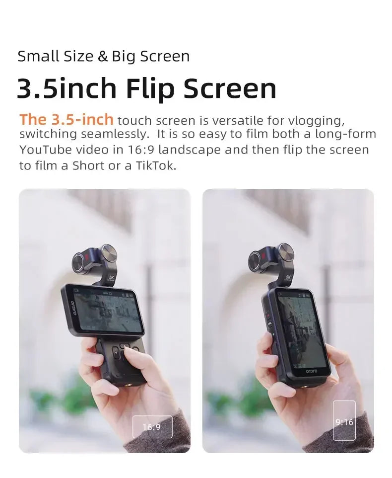 M5 Vlog Action Camera/ 5K Anti-shake /180° Rotation Lens / Face Tracking