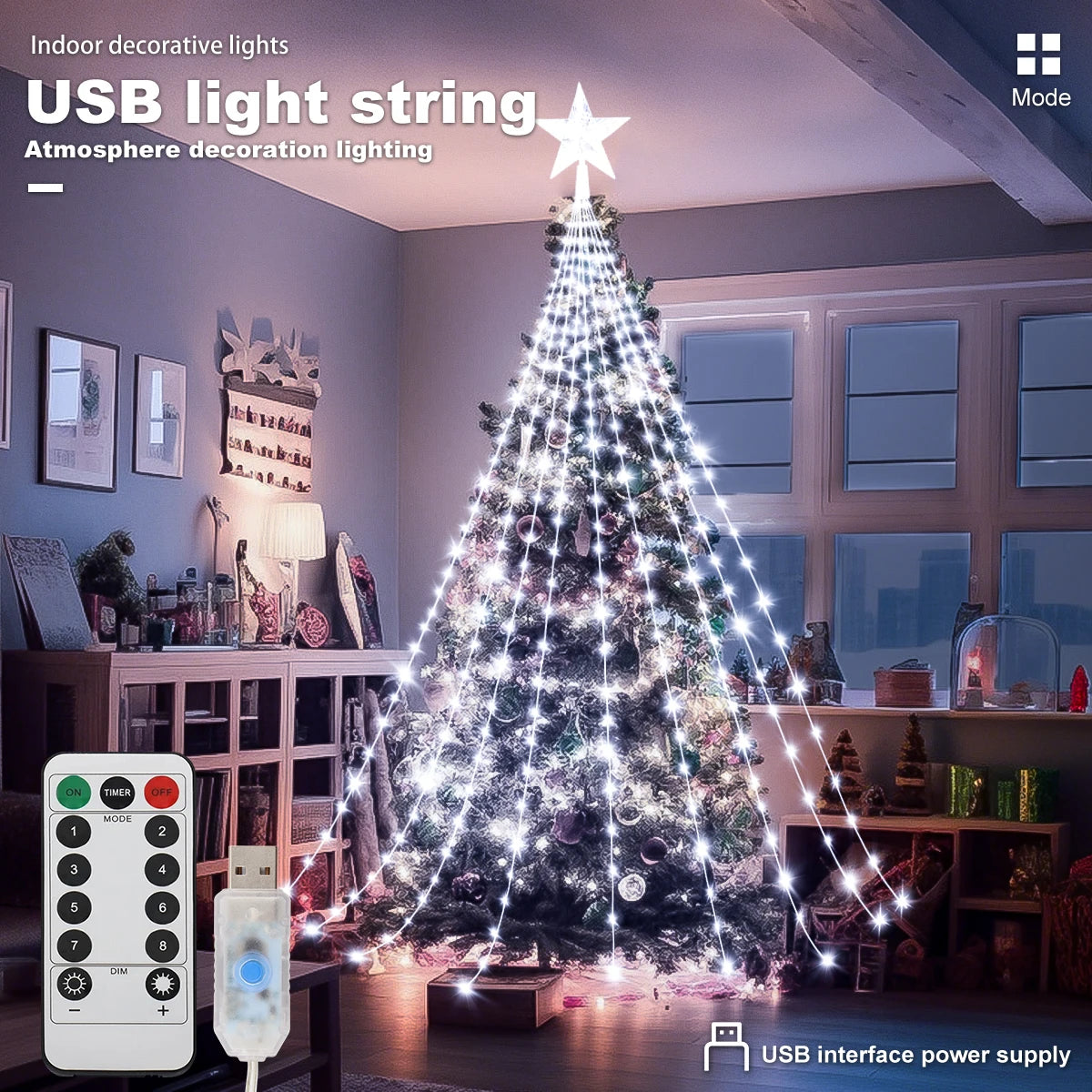 Black Friday Sale ! LED In/Outdoor Christmas Tree Lights USB 2m or 3m Waterproof