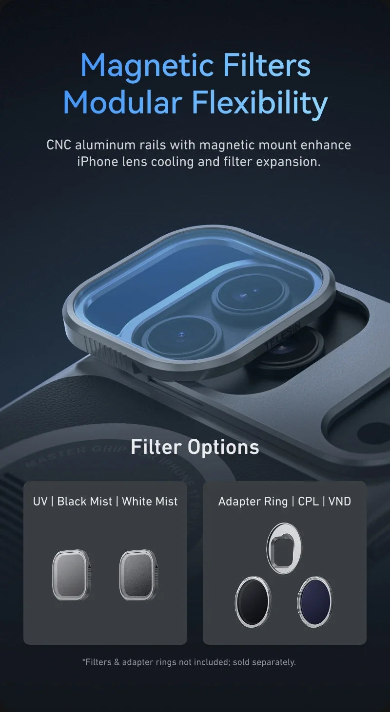 TELESIN Phone Camera Grip for iPhone 17 Pro / Pro Max