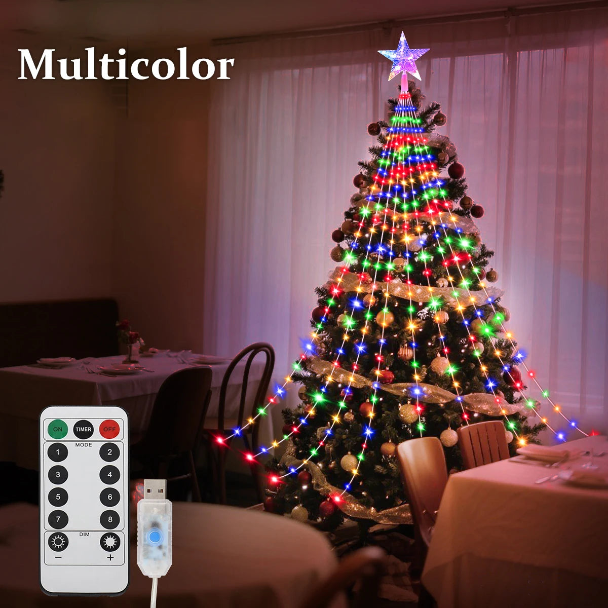 Black Friday Sale ! LED In/Outdoor Christmas Tree Lights USB 2m or 3m Waterproof