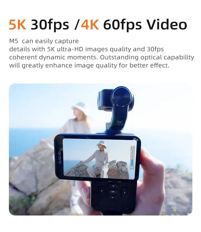 M5 Vlog Action Camera/ 5K Anti-shake /180° Rotation Lens / Face Tracking