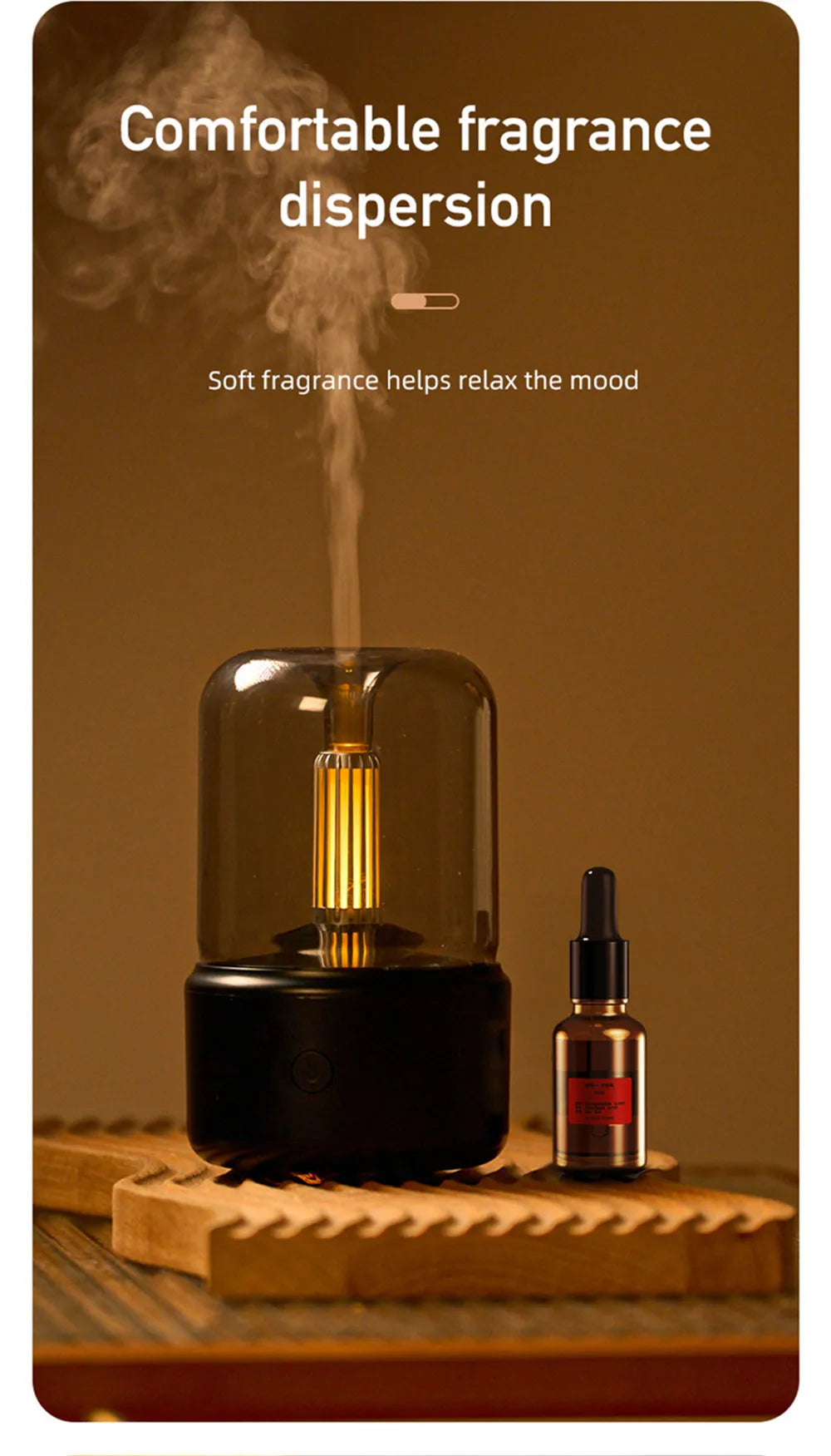 Black Friday Sale ! Portable LED Aroma Candlelight Diffuser/ Air Humidifier