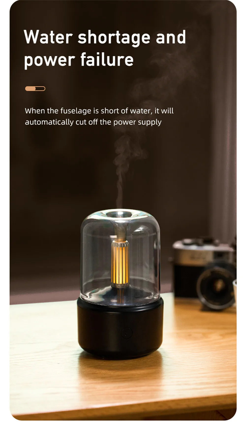 Black Friday Sale ! Portable LED Aroma Candlelight Diffuser/ Air Humidifier