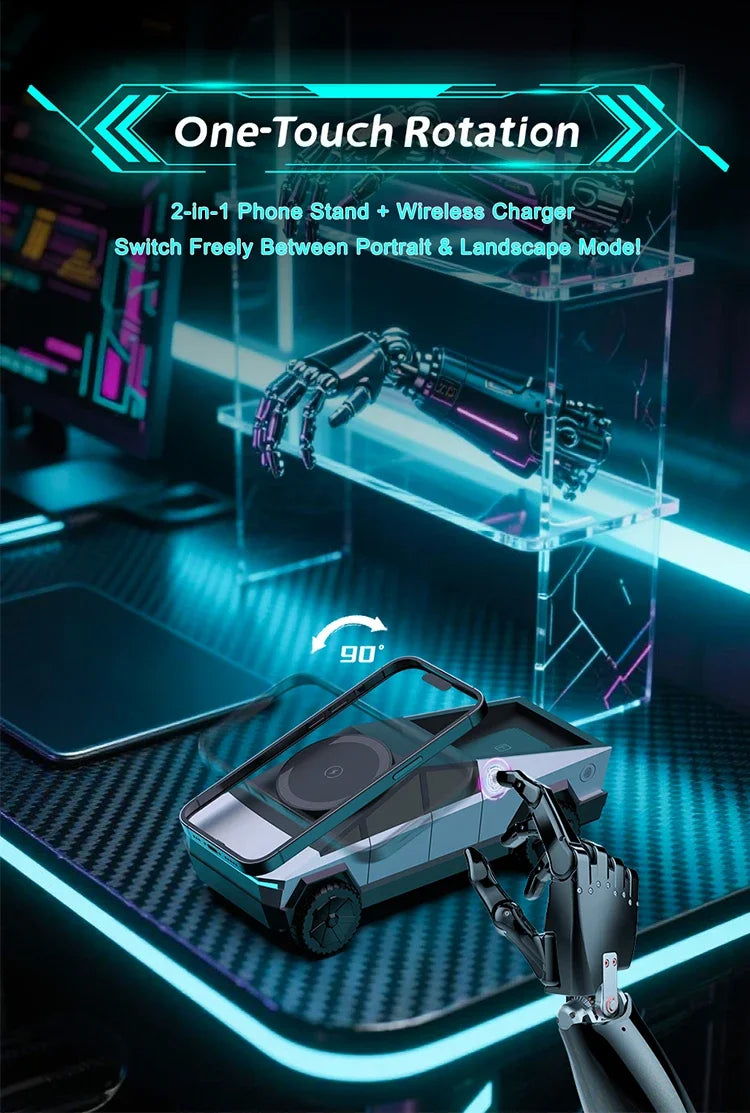 3 In 1Magnetic  Wireless Charger Car Phone Stand For Magsafe iPhone 16 15 14 13 12 Apple Watch 10~2 SE And EarPods Fast Charging