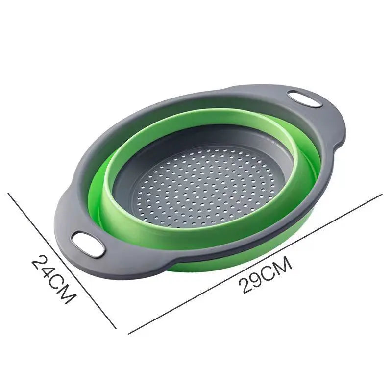 Round Collapsible Colander Silicone Fruit/Vegetable Washing Basket