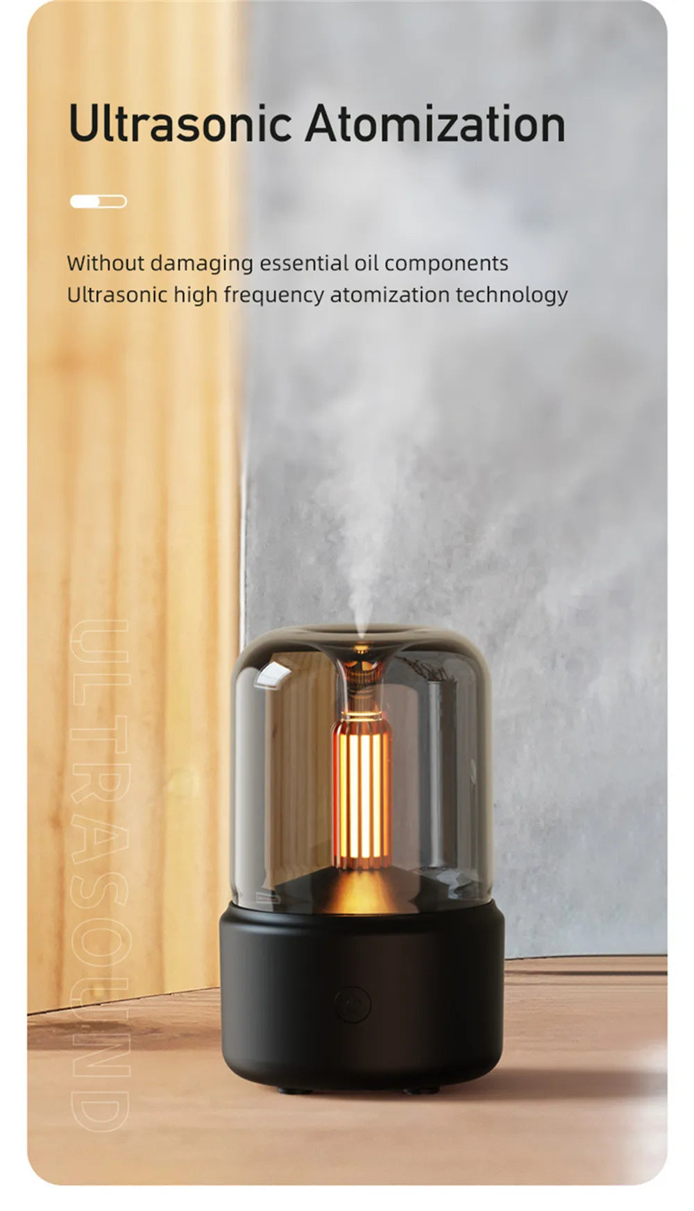 Black Friday Sale ! Portable LED Aroma Candlelight Diffuser/ Air Humidifier