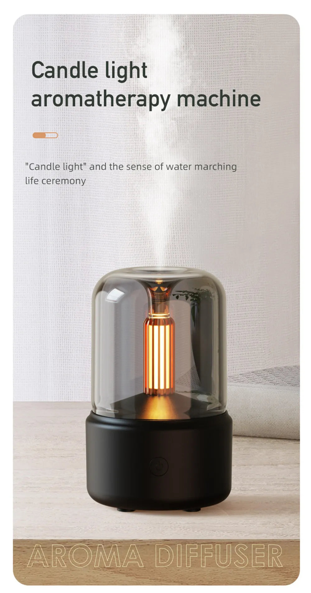 Black Friday Sale ! Portable LED Aroma Candlelight Diffuser/ Air Humidifier