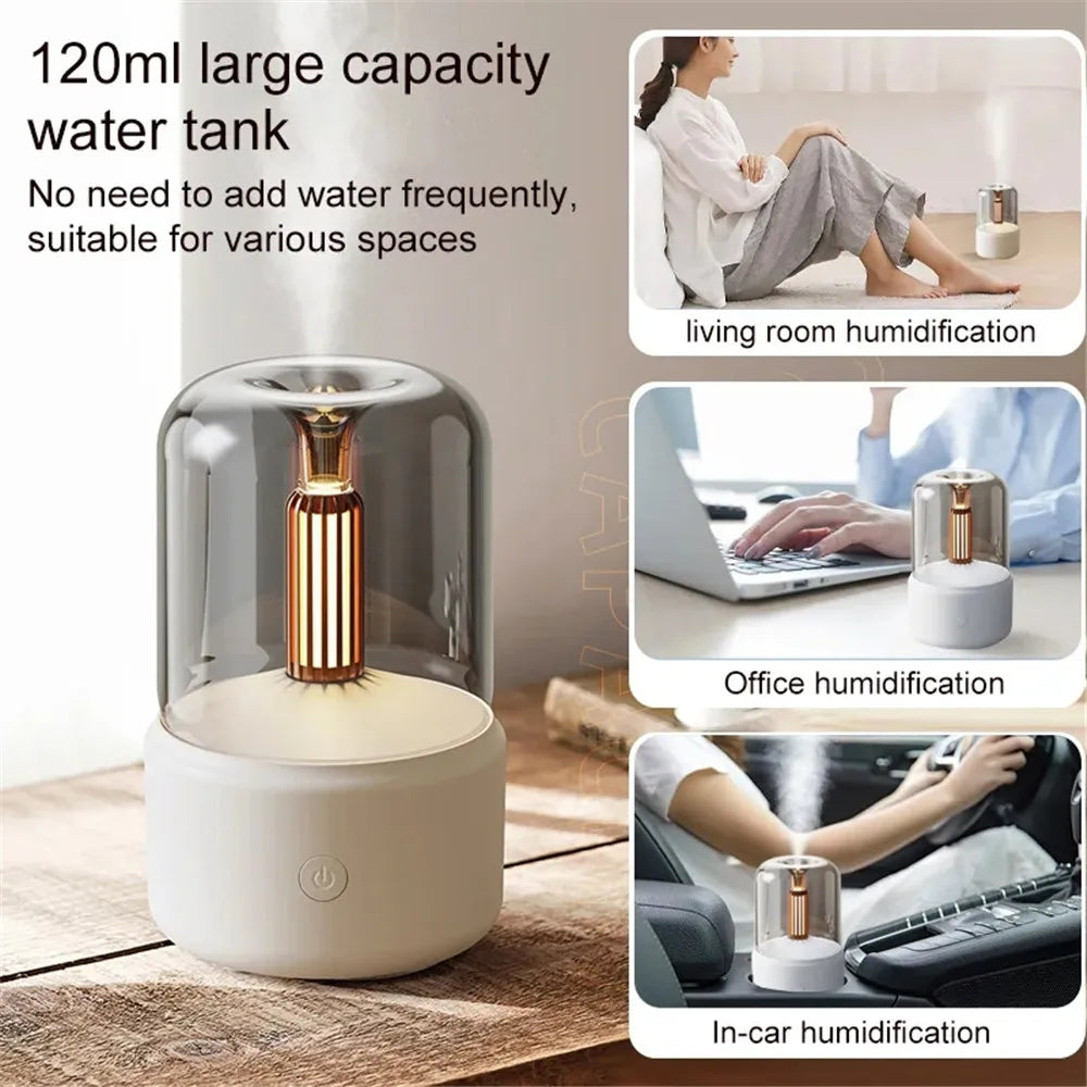 Black Friday Sale ! Portable LED Aroma Candlelight Diffuser/ Air Humidifier