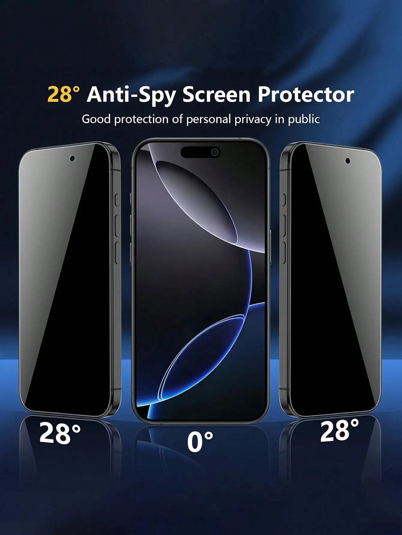 6-Pack Privacy Screen Protector for iPhone   Anti-Spy Tempered Glass, Full Coverage, Scratch Resistant