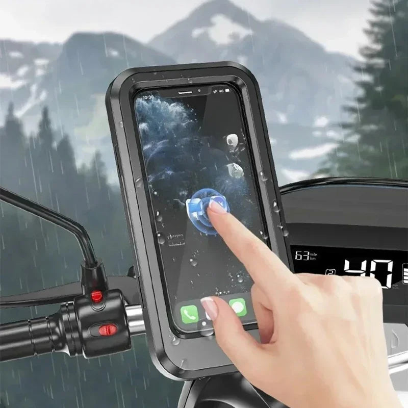 Universal Waterproof Motorcycle & Bike Phone Mount – 360° Rotating GPS Holder