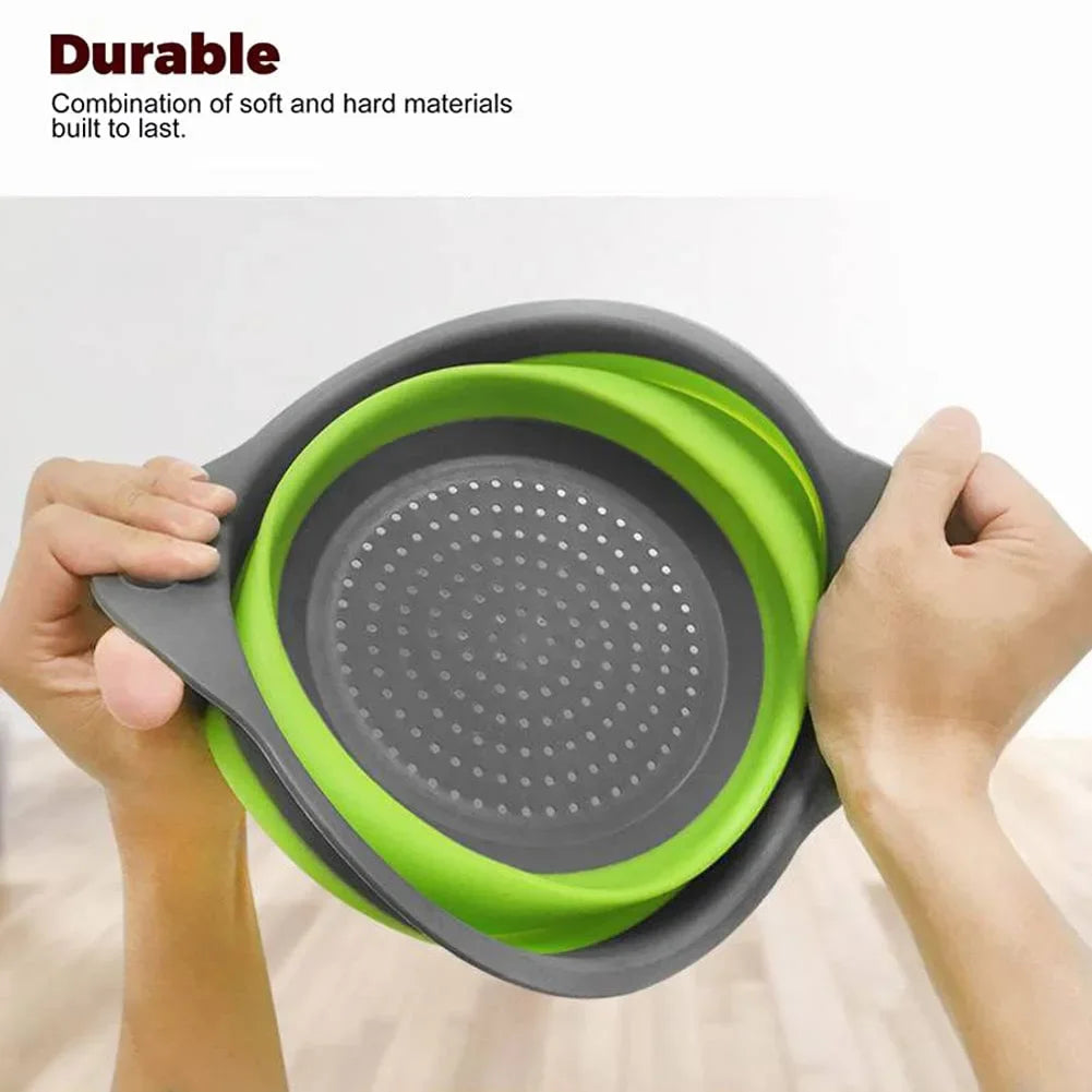 Round Collapsible Colander Silicone Fruit/Vegetable Washing Basket