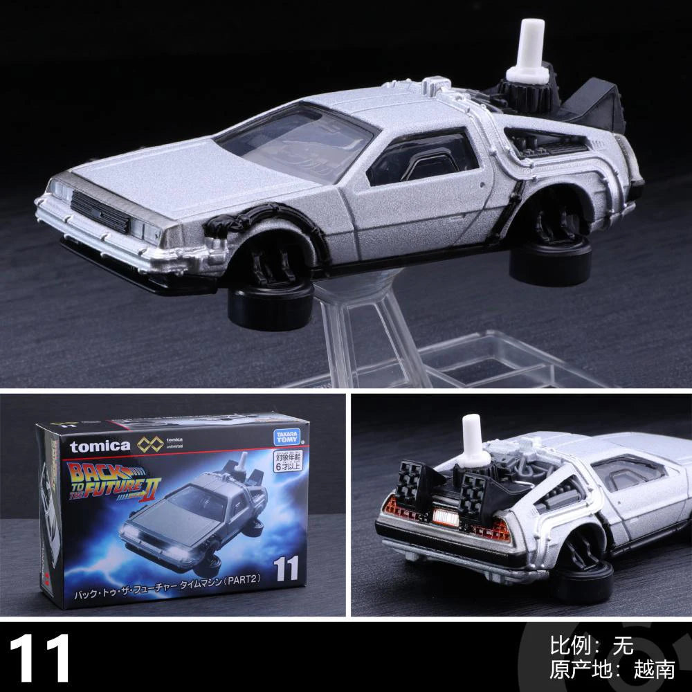Black Friday Sale ! TOMY DMC-12 DeLorean DMC I II III Back To The Future Time Machine Mr.Fusion Diecast Toy Vehicle Car Model